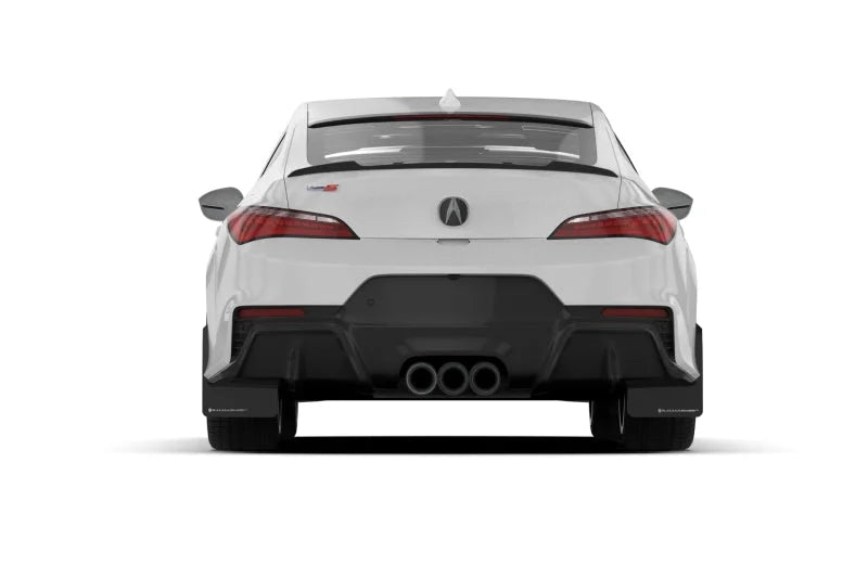 Rally Armor 23-24 Acura Integra Type S Black Mud Flap w/White Logo - Side View