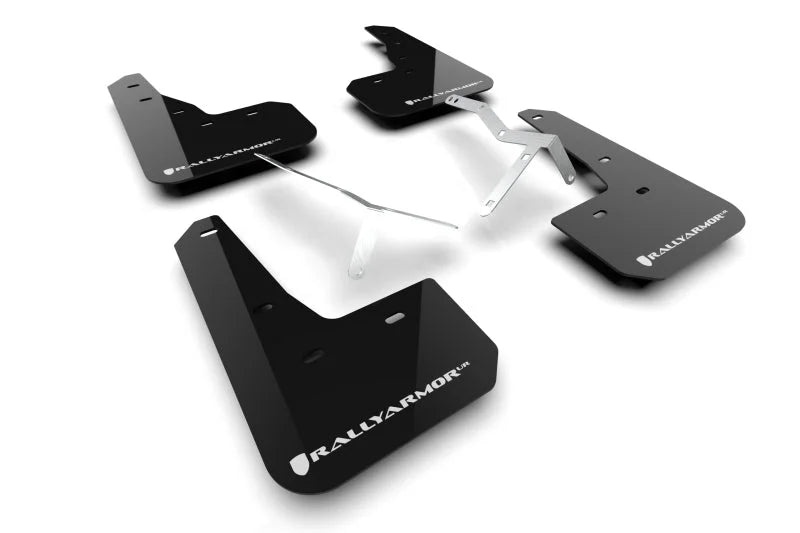 Rally Armor 23-25 Acura Integra A-Spec Black UR Mud Flap W/White Logo (No Drilling Req.) - Main Product View