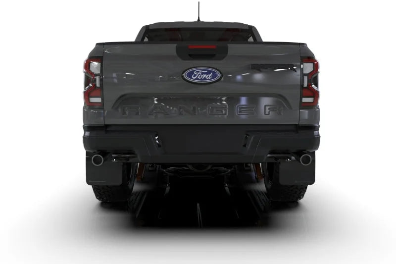 Rally Armor 23-25 Ford Ranger Raptor Black UR Mud Flap Grey Logo - Installation View