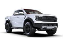 Load image into Gallery viewer, Rally Armor 23-25 Ford Ranger Raptor Black UR Mud Flap Metallic Black Logo - Side View