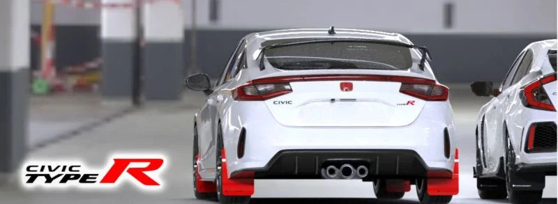 Rally Armor 23-25 Honda Civic Type R Red Mud Flap Black Logo - Installation View