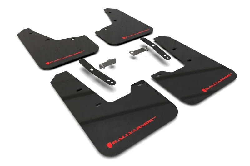 Rally Armor 23-25 Kia Niro SG2 Black UR Mud Flap Red Logo - Main Product View