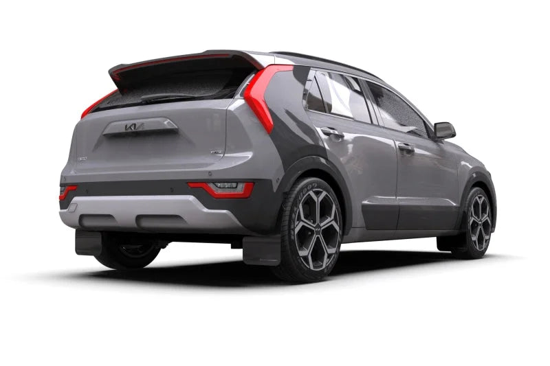 Rally Armor 23-25 Kia Niro SG2 Black UR Mud Flap Red Logo - Back View