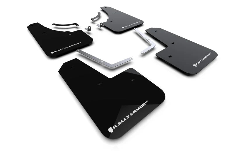 Rally Armor 23-25 Mazda CX-50 (Will Not Fit CX-5) Black UR Mud Flap W/White Logo - Main Product View