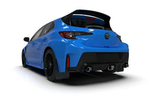 Load image into Gallery viewer, Rally Armor 23-25 Toyota GR Corolla Black Mud Flap w/Light Blue Logo - Installation View