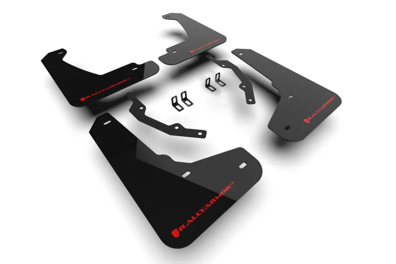 Rally Armor 24-25 Honda Prologue Black Mud Flap - Red Logo - Main Product View