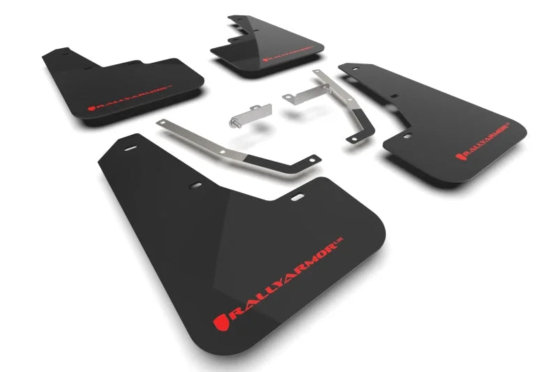 Rally Armor 24-25 Subaru Crosstrek Black UR Mud Flap Red Logo - Main Product View
