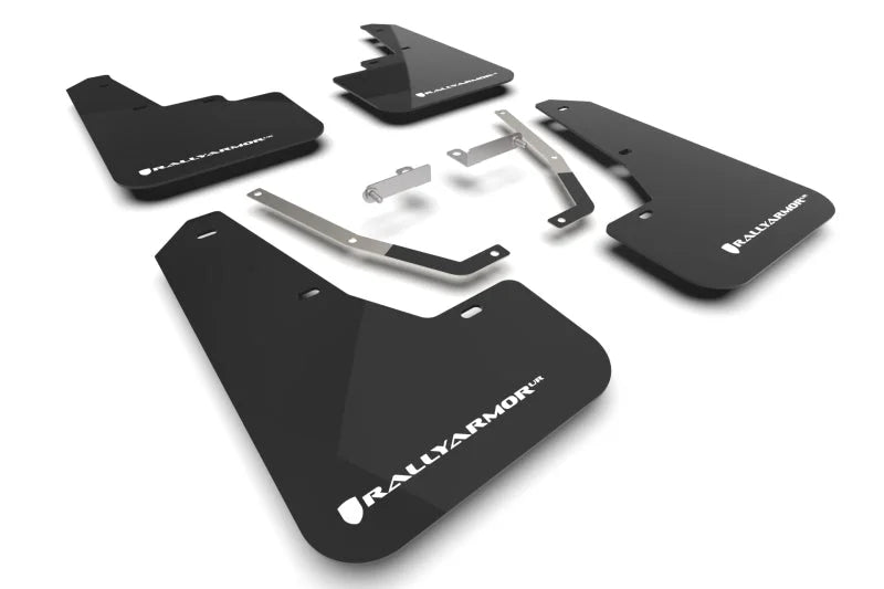 Rally Armor 24-25 Subaru Crosstrek Black UR Mud Flap White Logo - Main Product View