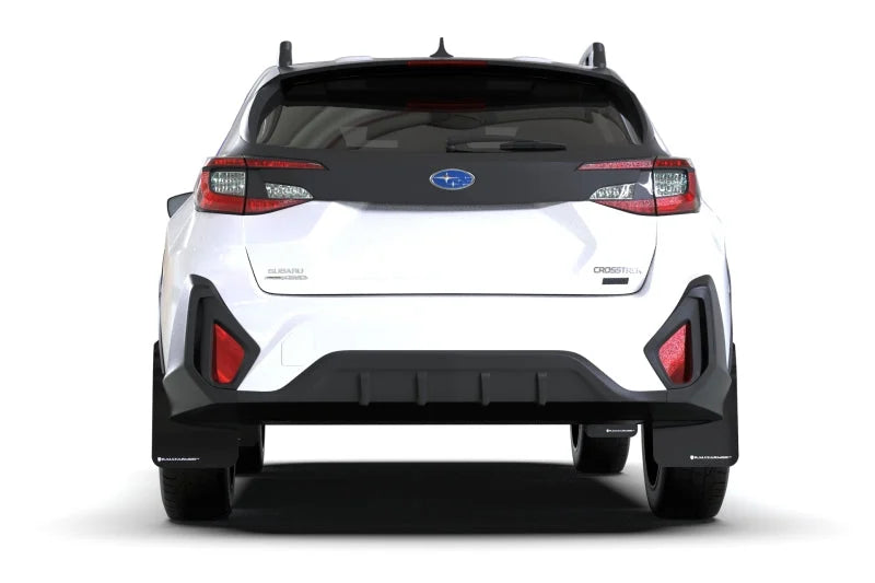 Rally Armor 24-25 Subaru Crosstrek Red UR Mud Flap White Logo - Side View