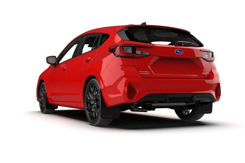Rally Armor 24-25 Subaru Impreza Red UR Mud Flap w/ White Logo - Detail View