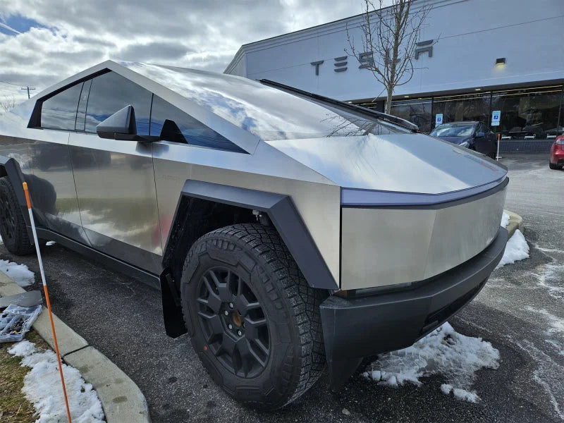 Rally Armor 24-25 Tesla Cybertruck Black UR Mud Flap Metallic Black Logo - Additional View 5