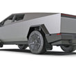 Load image into Gallery viewer, Rally Armor 24-25 Tesla Cybertruck Black UR Mud Flap Metallic Black Logo - Side View