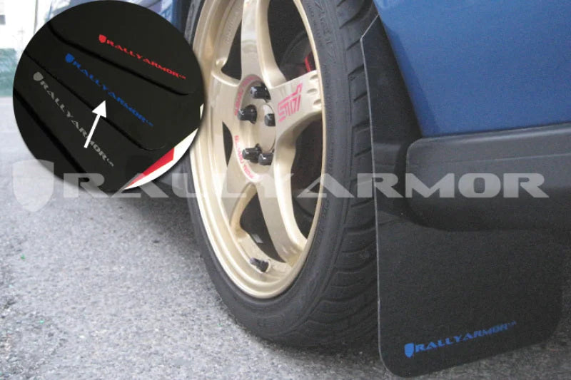 Rally Armor 93-01 Subaru Impreza RS Black UR Mud Flap w/ Blue Logo - Side View