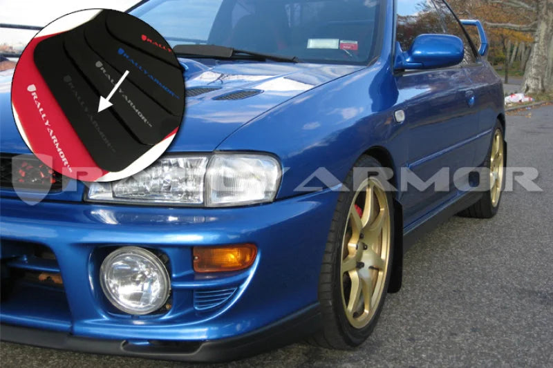 Rally Armor 93-01 Subaru Impreza RS Black UR Mud Flap w/ Grey Logo - Side View
