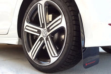 Load image into Gallery viewer, Rally Armor Black UR Mud Flap w/ Grey Logo fits 2015-2019 Volkswagen Golf R - Installation View