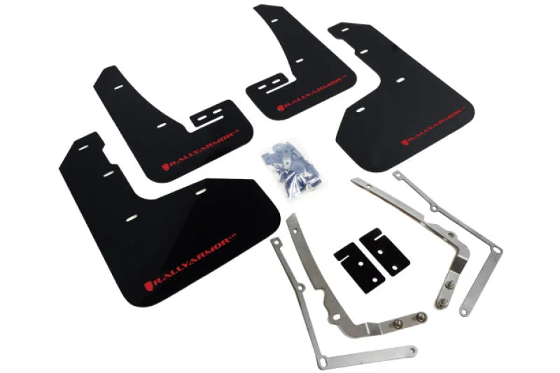 Rally Armor Black UR Mud Flap w/ Red Logo fits 2015-2019 Volkswagen Golf R - Main Product View