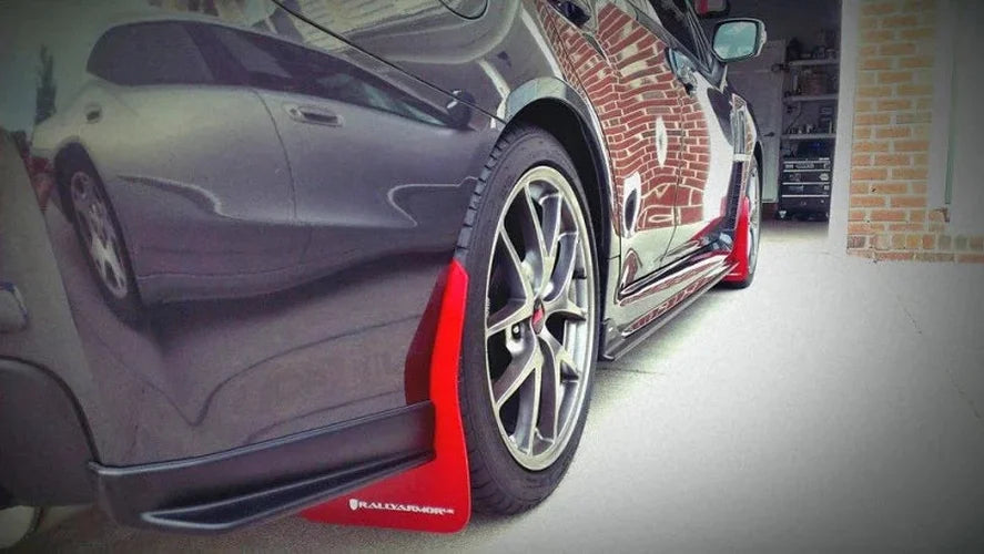Rally Armor 15-21 Subaru WRX/STI Black UR Mud Flap w/Light Blue Logo - Side View