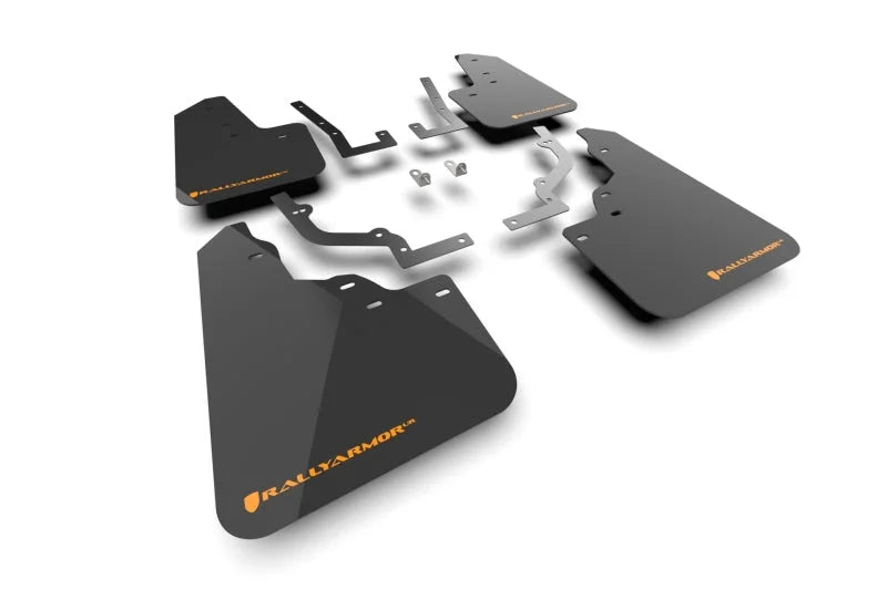 Rally Armor Black UR Mudflap - Orange Logo fits 2026 Honda Passport / 2026 Honda Passport Rtl - Main Product View