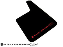 Load image into Gallery viewer, Rally Armor Universal Black UR Plus Mud Flap  w/ Metallic Black Logo - Pair - Side View