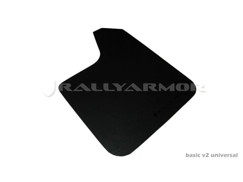 Rally Armor Universal Fit (No Hardware) Basic Black Mud Flap w/ Black Logo - Main Product View