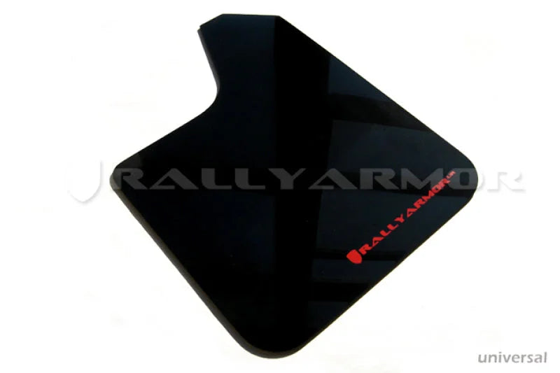 Rally Armor Universal Fit (No Hardware) Blue UR Mud Flap White Logo - Detail View