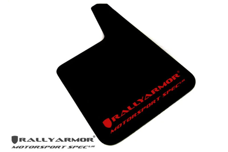 Rally Armor Universal Fit (No Hardware) Motorsport Spec Black UR Mud Flap Red Logo - Main Product View