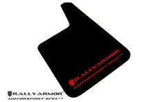 Load image into Gallery viewer, Rally Armor Universal Fit (No Hardware) Motorsport Spec Black UR Mud Flap Red Logo - Main Product View