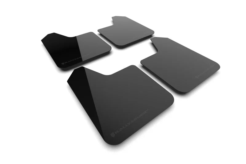 Rally Armor Universal UR Black Mud Flap w/ Metallic Black Logo - Main Product View