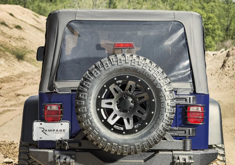 Rampage 04-06 Jeep Wrangler(TJ) Unlimited OEM Replacement Soft Upper Doors - Black Denim - Side View