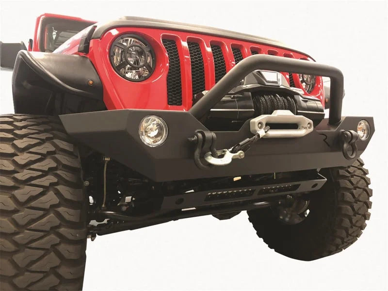 Rampage 07-22 Jeep Wrangler JL/JK & 20-22 Gladiator JT Rock Rage Front Bumper - Black - Side View