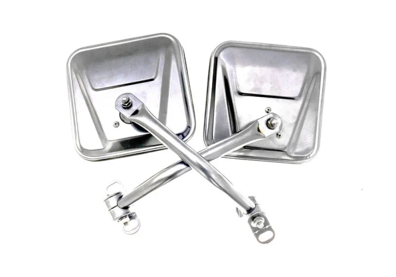 Rampage 1955-1983 Jeep CJ5 Side Mirrors - Stainless - Main Product View