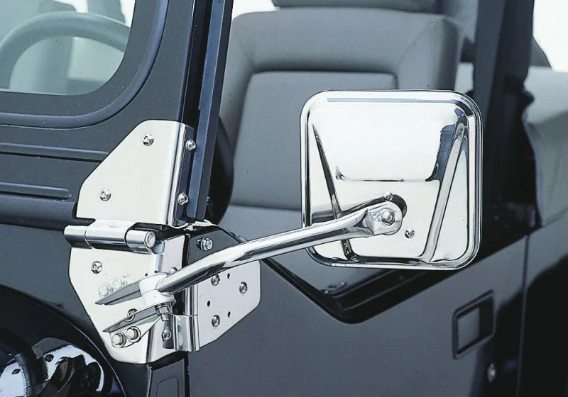 Rampage 1955-1983 Jeep CJ5 Side Mirrors - Stainless - Side View