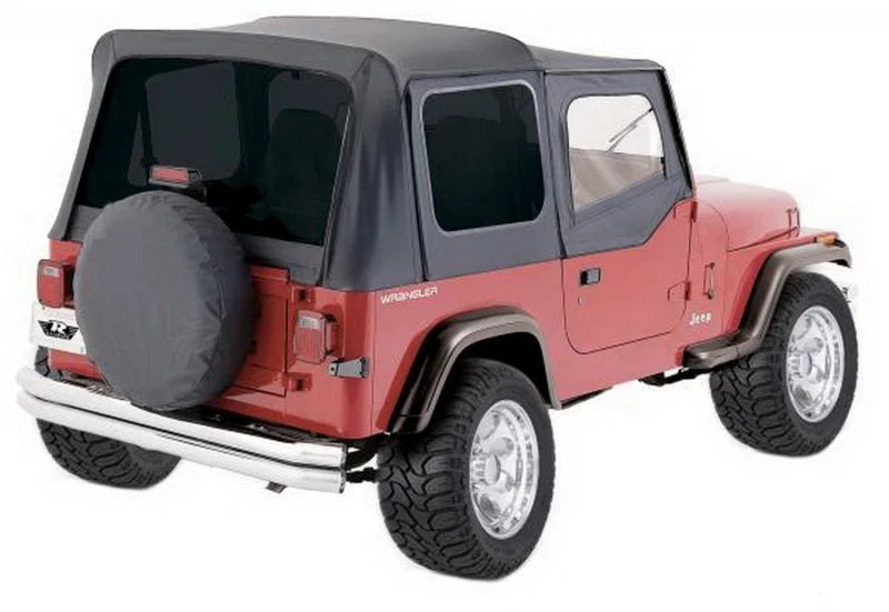 Rampage 1988-1995 Jeep Wrangler(YJ) OEM Replacement Top - Black Denim - Back View