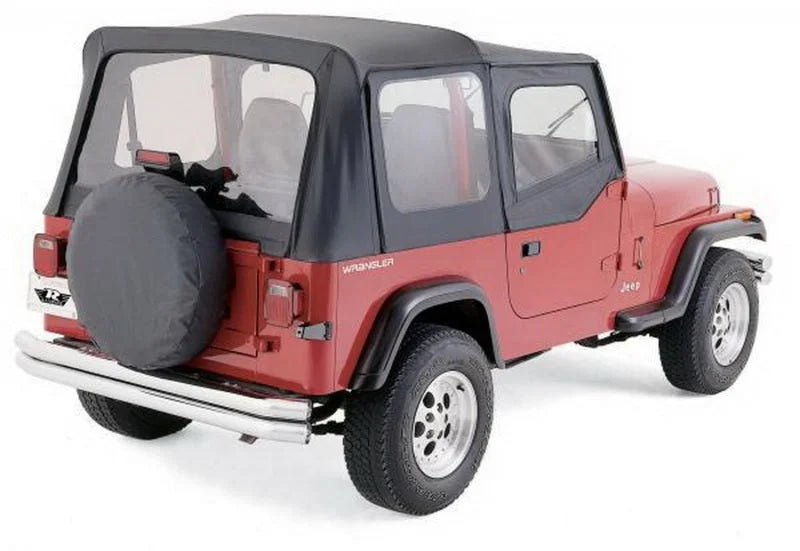 Rampage 1988-1995 Jeep Wrangler(YJ) OEM Replacement Top - Black Denim - Back View