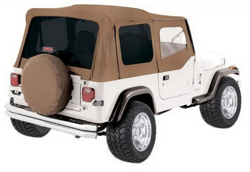 Rampage 1988-1995 Jeep Wrangler(YJ) OEM Replacement Top - Spice - Back View