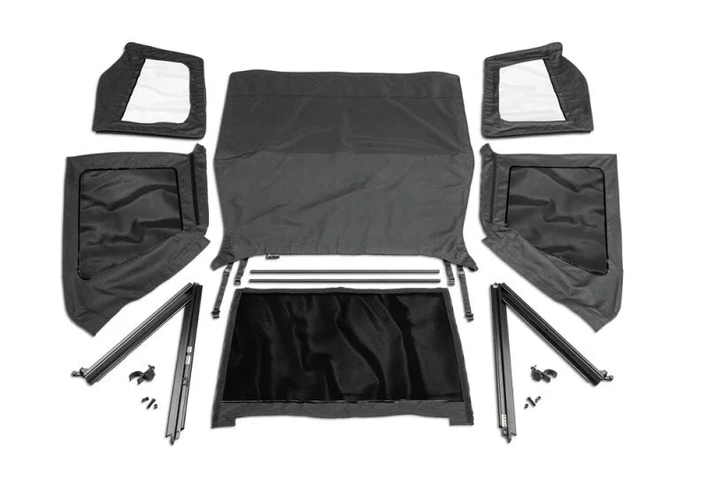 Rampage 1992-1995 Jeep Wrangler(YJ) Frameless Soft Top Kit - Black Diamond - Side View