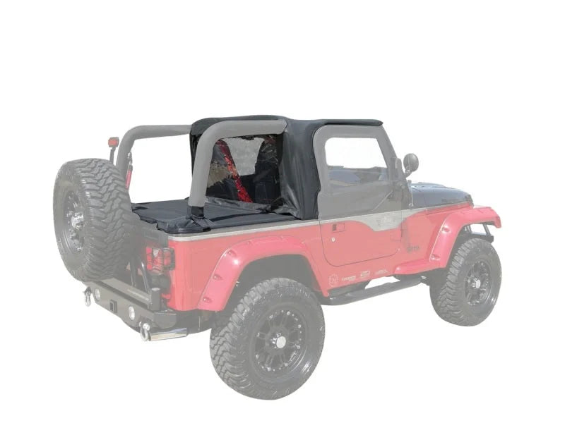 Rampage 1997-2002 Jeep Wrangler(TJ) Cab Soft Top And Tonneau Cover - Black Denim - Side View