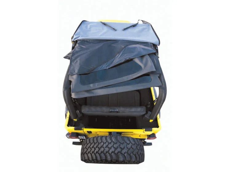 Rampage 1997-2006 Jeep Wrangler(TJ) Excludes LJ Unlimited Frameless Soft Top Kit - Black Diamond - Detail View