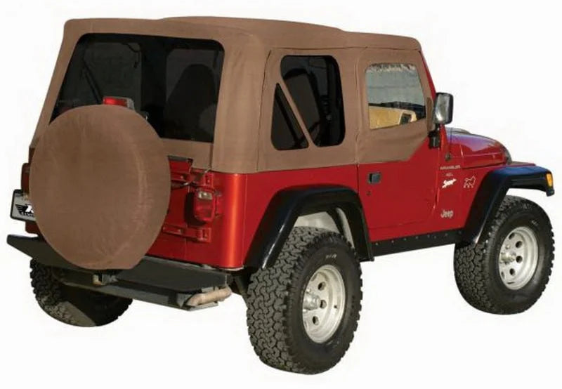 Rampage 1997-2006 Jeep Wrangler(TJ) OEM Replacement Top - Military Khaki (Dark Green) - Side View