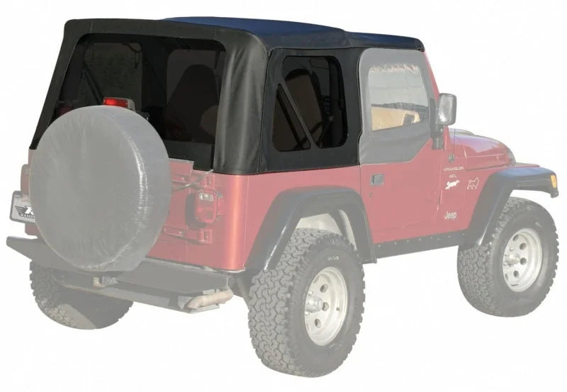Rampage 1997-2006 Jeep Wrangler(TJ) OEM Replacement Top - Black Diamond - Back View