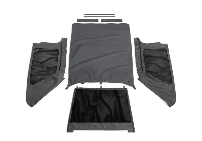 Rampage 2004-2006 Jeep Wrangler(TJ) LJ Unlimited Frameless Soft Top Kit - Black Diamond - Side View