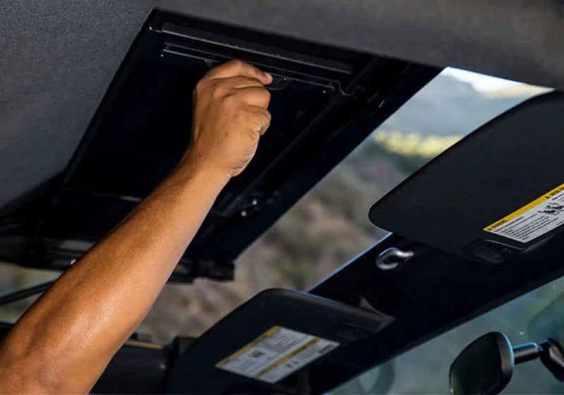 Rampage 2007-2018 Jeep Wrangler(JK) 2-Door Trailview Tonneau Top - Black Diamond - Back View
