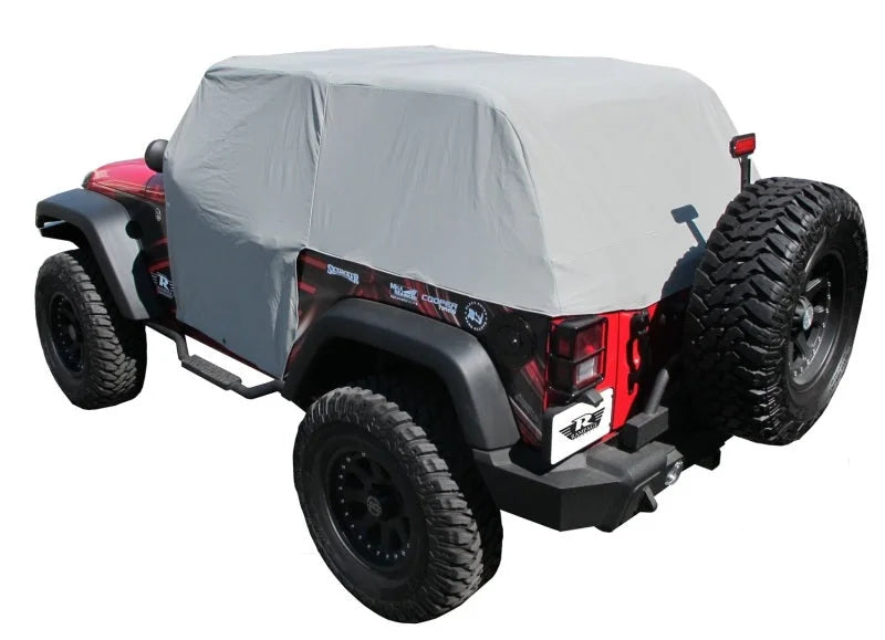 Rampage 2007-2018 Jeep Wrangler(JK) Cab Cover With Door Flaps - Grey - Side View