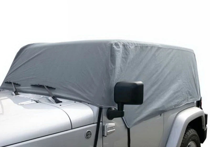 Rampage 2007-2018 Jeep Wrangler(JK) Car Cover 4 Layer - Grey - Side View