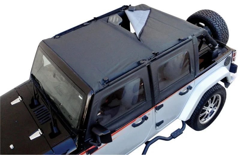 Rampage 2007-2018 Jeep Wrangler(JK) Combo Sun Brief/Safari Top - Black Diamond - Side View