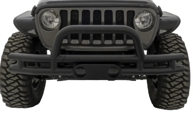 Rampage 2007-2018 Jeep Wrangler(JK) Double Tube Bumper Front - Black - Side View