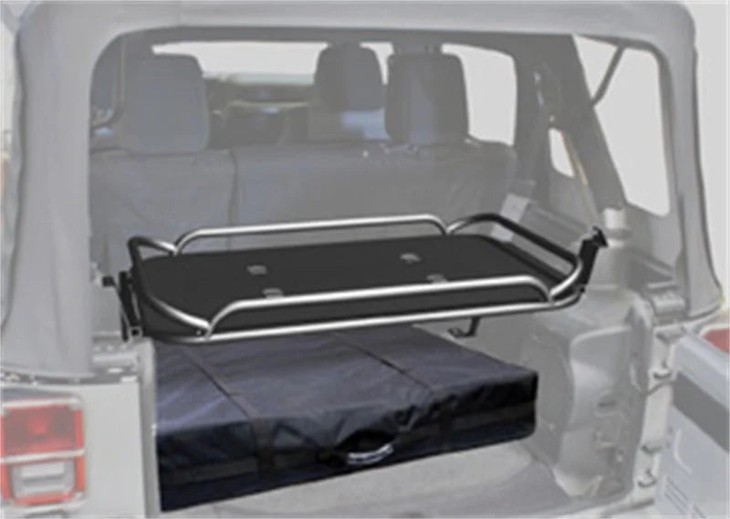 Rampage 2007-2018 Jeep Wrangler(JK) Rear Sport Rack - Black - Side View