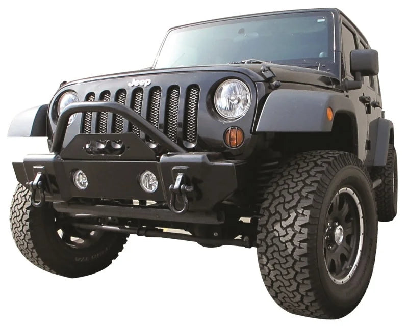 Rampage 2007-2018 Jeep Wrangler(JK) Recovery Bumper Stubby Front - Black - Main Product View