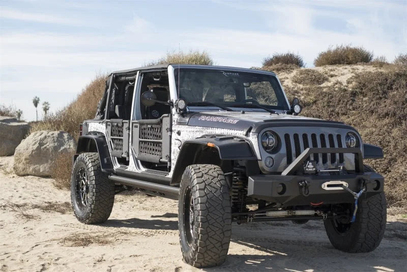 Rampage 2007-2018 Jeep Wrangler(JK) Trailguard Front Bumper - Black - Side View