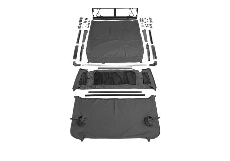 Rampage 2007-2018 Jeep Wrangler(JK) Unlimited 4-Door Trailview Tonneau Top - Black Diamond - Side View
